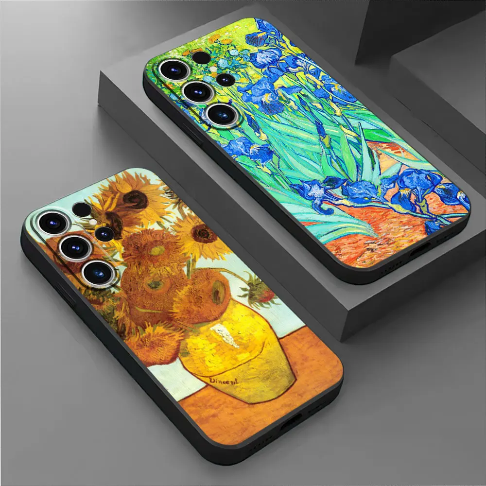 Van Gogh Painted Art Starry Night Case for Samsung Galaxy S24 Ultra S23 Ultra S21 5G S21 FE S20 S22 Plus TPU Soft Cover