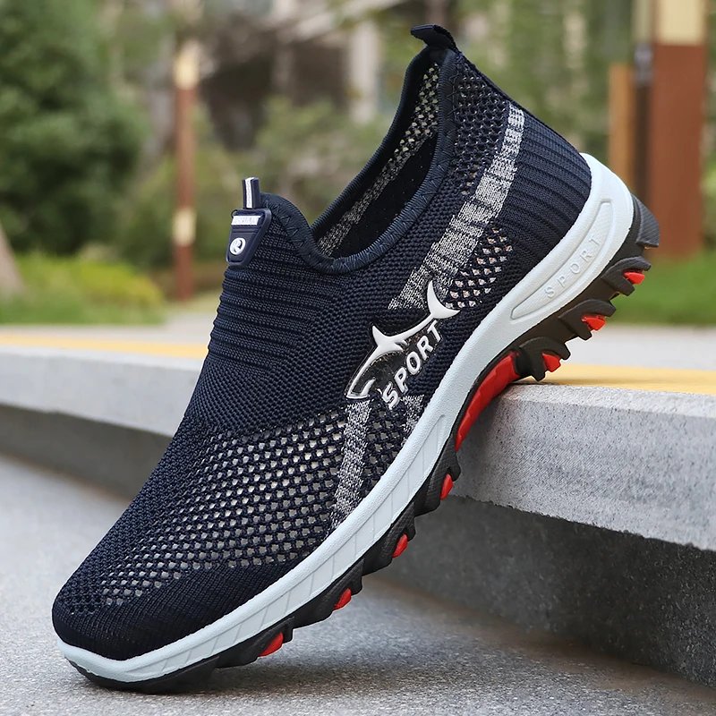 Herren Mesh Outdoor Wanderschuhe, Atmungsaktive Sommerschuhe, Herren Einteilige Freizeit-Wanderschuhe – Detail 11