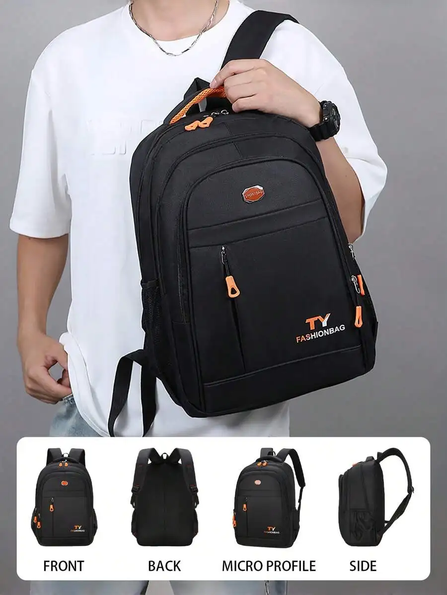 Large Capacity Business Travel Laptop Backpack With Adjustable Honeycomb Shoulder Straps Multi Pocket Durable Zipper view 4
