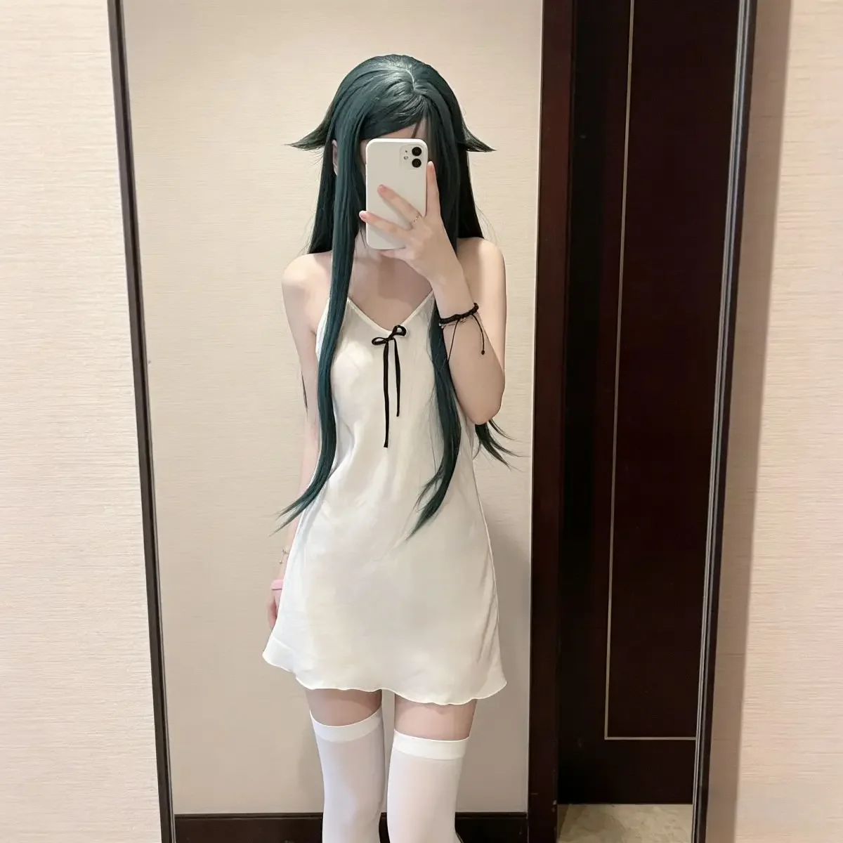 Saya no Uta Cosplay Summer Cute Japanese Style Daily White Sling Dress, Saya Cos Costume Women Anime Outfit view 3