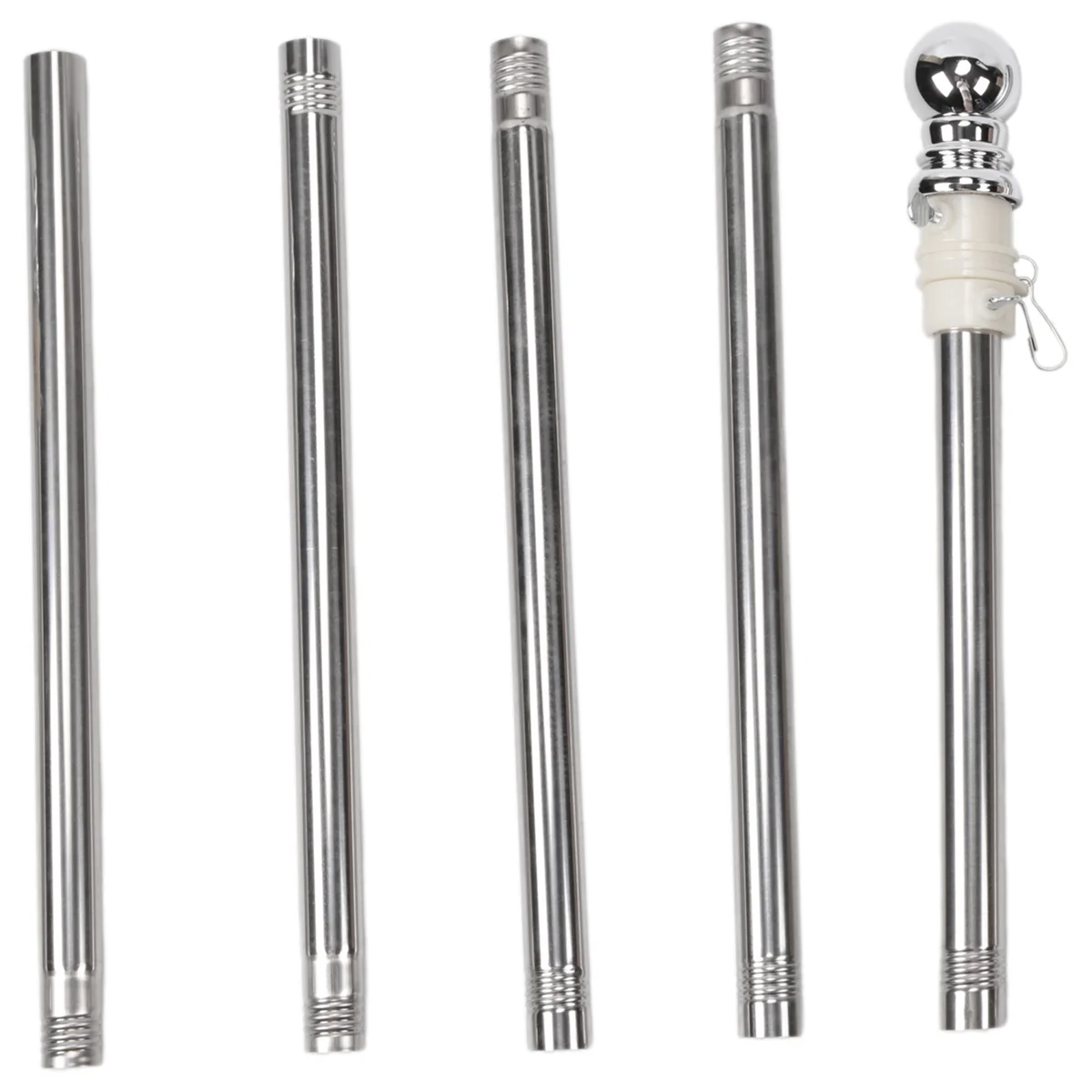 Asta de bandera, mástil de bandera de acero inoxidable, adecuado para jardín de patio de casa, antioxidante (solo poste plateado)