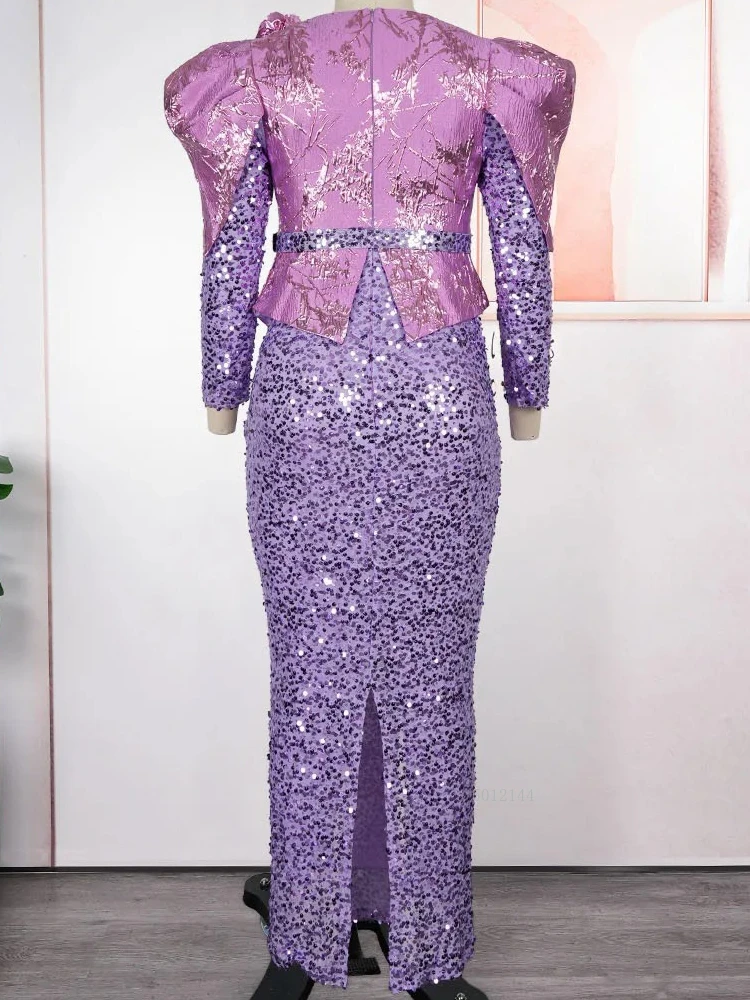 فساتين أفريقية أنيقة للنساء ثوب مسائي فاخر مزين بالتر مقاس كبير فستان حفلات الزفاف التركي 2025 ملابس أفريقيا الجديدة #4