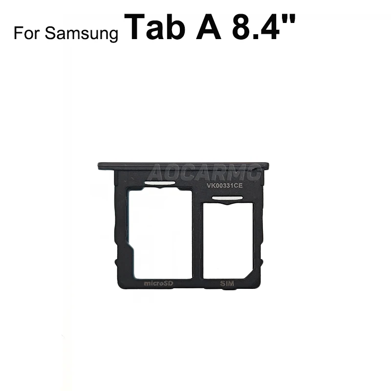 Aocarmo Black MicroSD Card Tray + Sim Card Slot Holder For Samsung GALAXY Tab A 8.4 inch 2020 SM-T307U T307