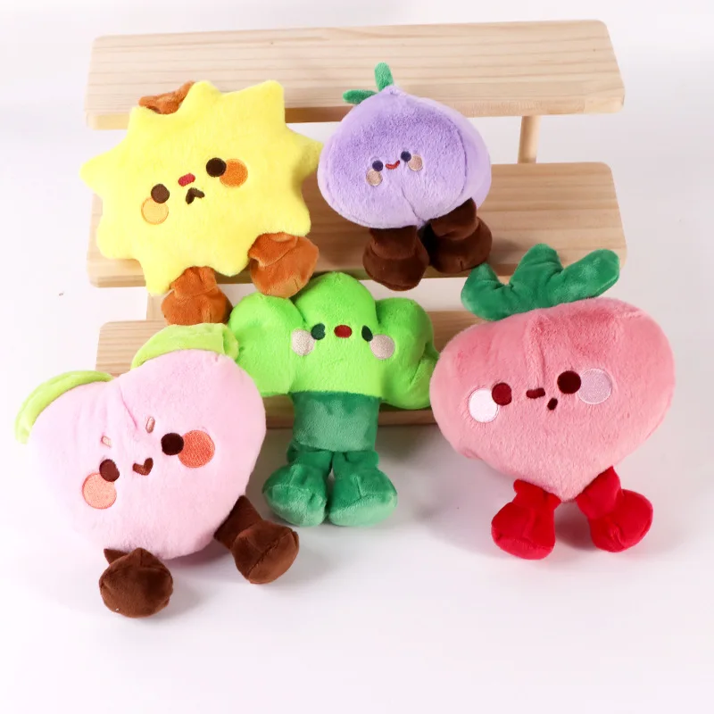 Cartoon Plant Fruit Shaped Stuffed Plush Toy Lovely Small Doll Pendant Soft Decorative Keyring Birthday Gift For Children