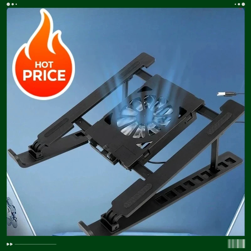 Portable Adjustable Speed Laptop Cooling Stand with Fan Foldable Universal Cooling Pad for Notebook Tablet