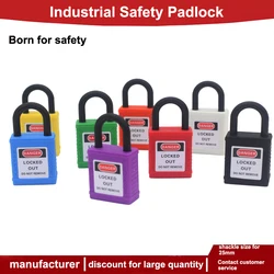 LOTO lockout Industrial security padlock  25mm nylon shackle  adecuado para aplicaciones industrialesy electricas Lockout Tagout