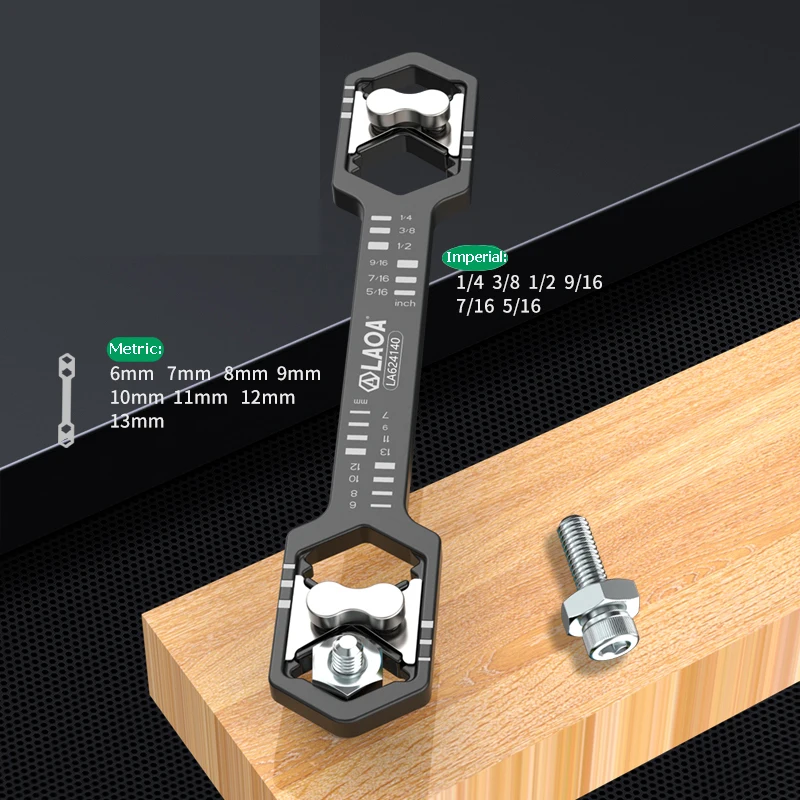 

Шестигранный ключ LAOA 14-в-1, регулируемый шестигранный ключ, гаечный ключ двойного назначения, многофункциональные ручные инструменты
