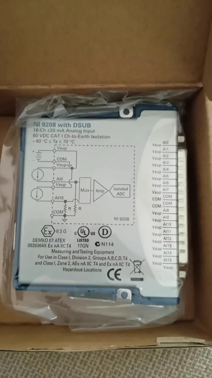 1PC National Instruments NI 9208 cDAQ High-Accuracy Isolated Voltage & Current Input Module#Xing