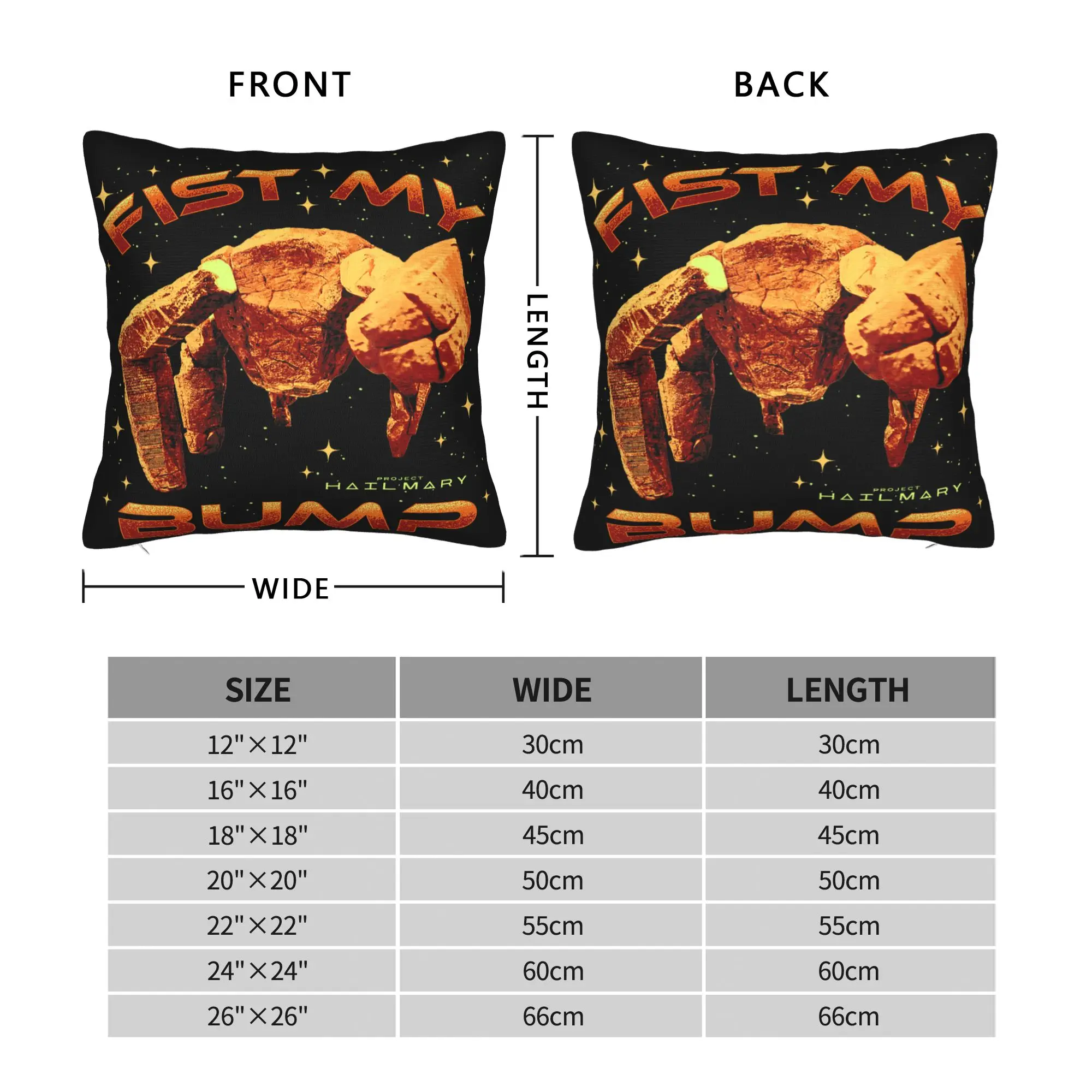 Project Hail Mary Fist My Bump Rocky The Alien Poster Pillow Cover Cushion Cover Retro Trendy Pillow Case For Couch Sofa Bedroom
