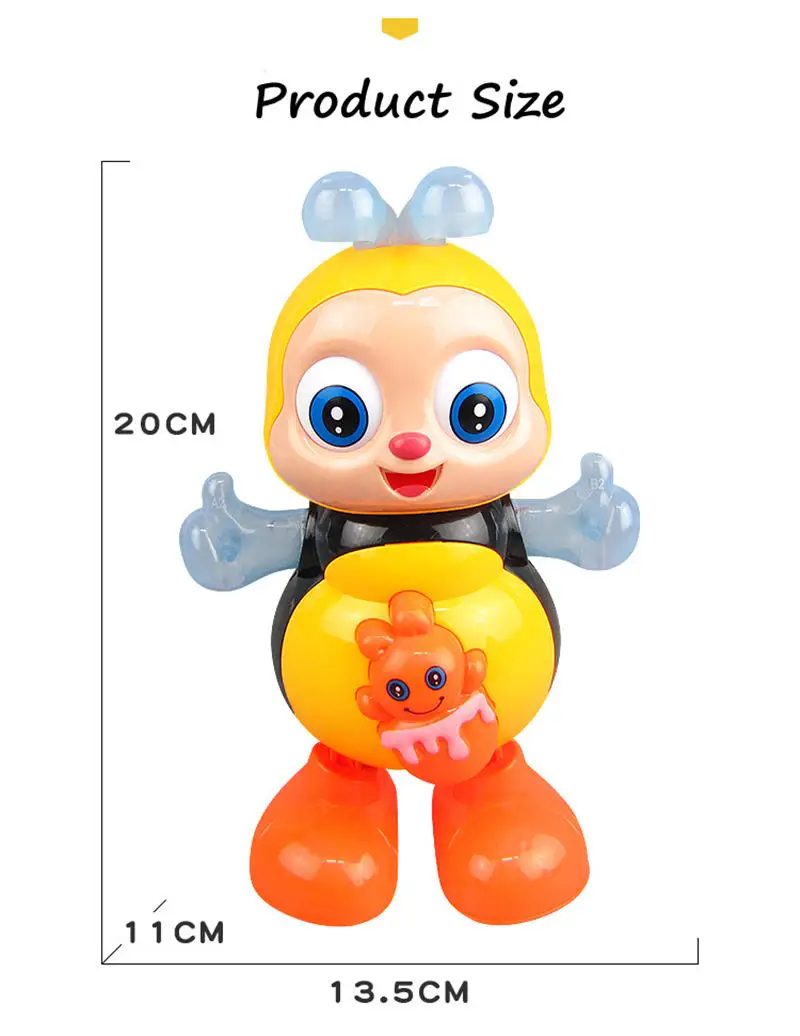 Vocal Toy Cartoon Bee Electric Toys With Sound Flash Lighting Sing Dance for Girls Boys Children Electronic Pets Music Toy Gifts