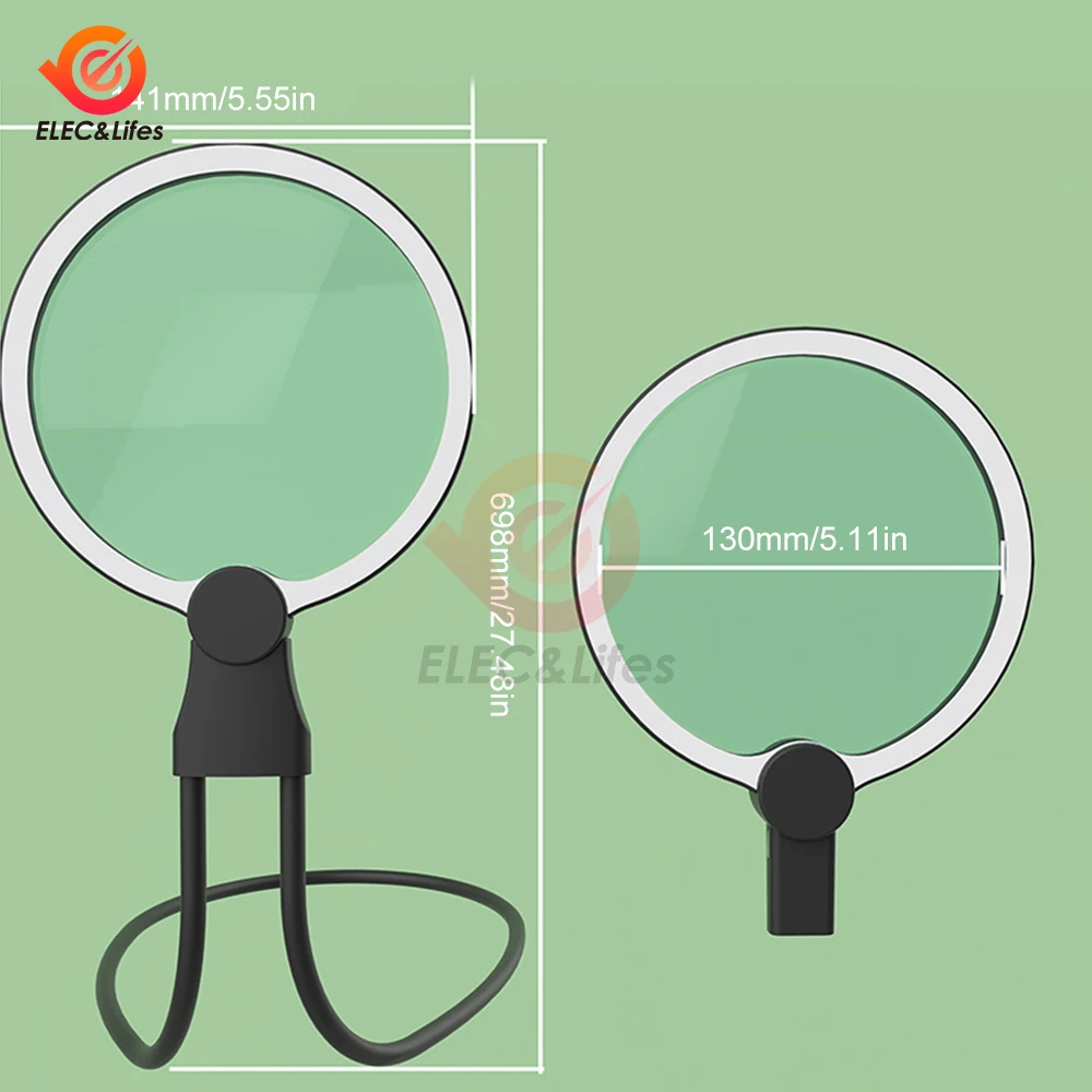 Magnifying glass light Rechargeable Magnifier Magnifying Glass Book Page Magnification 3X Ultra-thin Magnifier Loupe