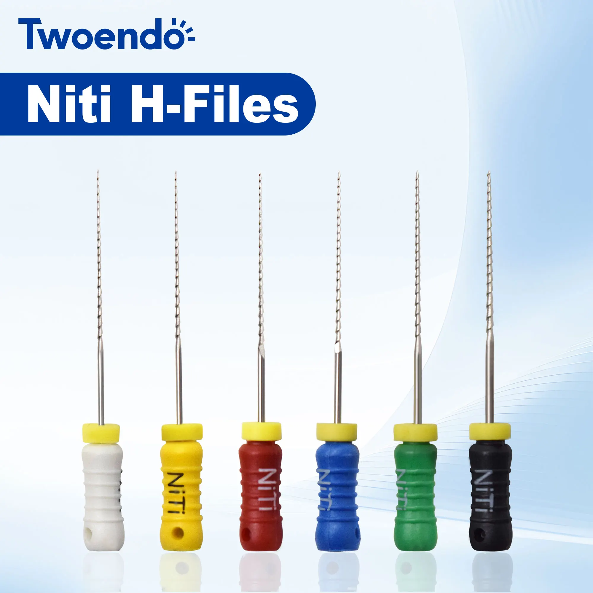 1Box Twoendo Nickel-titanium H-FILES #15-40 #45-80 Root Canal File 21/25mm Hand Use Endo File Optional Size Used Endodontic File