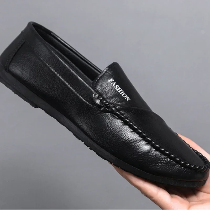 Men Casual Shoes Fashion Leather Penny Loafers Leisure Adult Office Moccasins Men Shoes Light Soft Driving Shoes Big Size 39-44