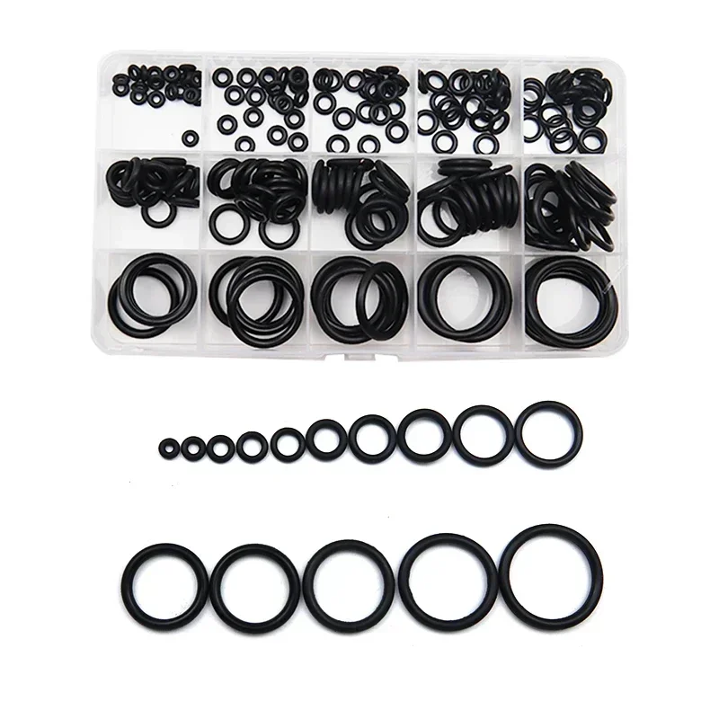 200/225PCS O Rings Rubber Sealing O-rings Nitrile Washer Seals Damper Waterproof Repair Rubber Assortment Kit Set