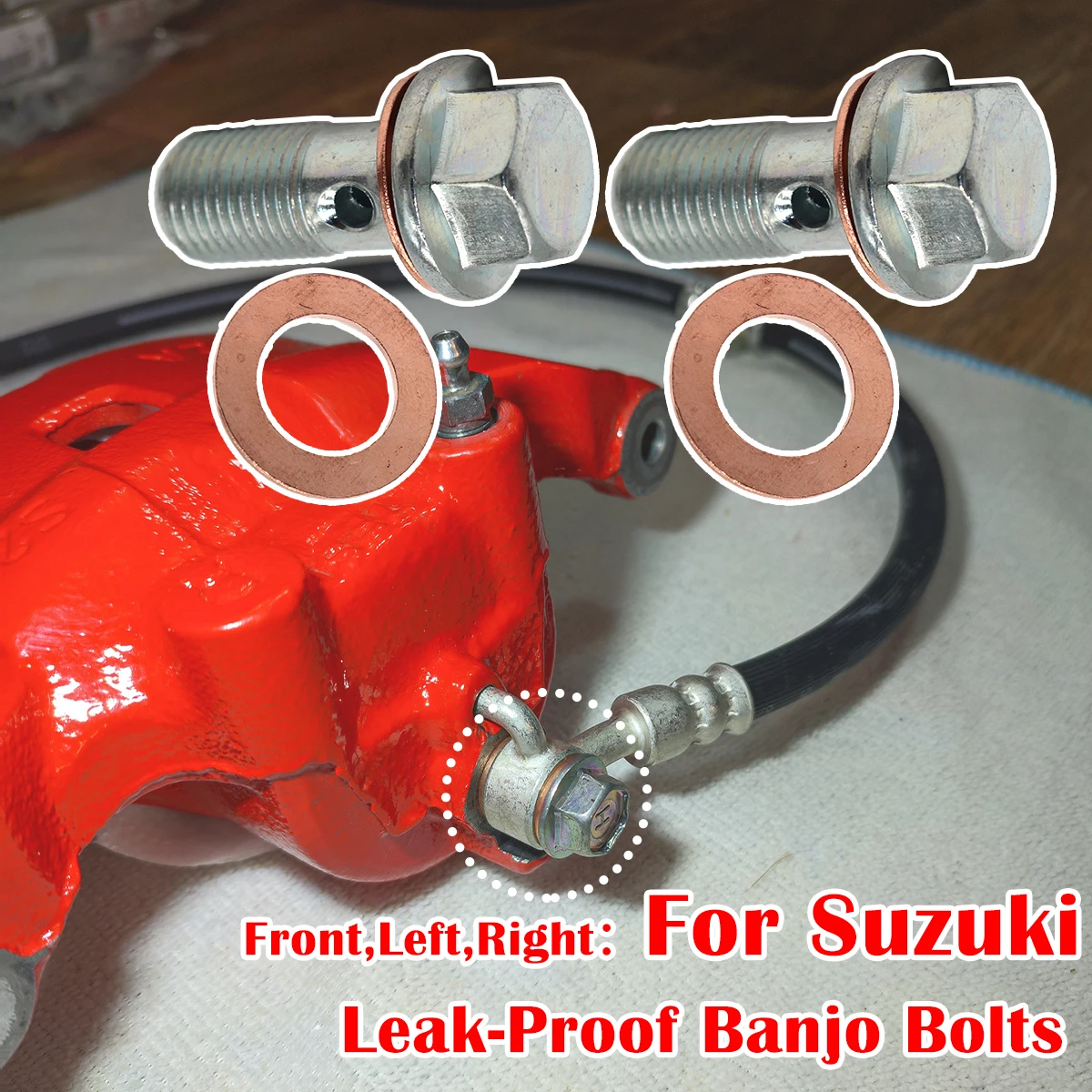 

6/12Pcs For Suzuki Grand Vitara MK1 MK2 Swift MK3 MK4 Caliper Hose Lines Banjo Fittings Bolts Seal Washers Kit Left Right Front