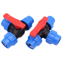 PE Pipe 3-Way Ball Valve 20mm 25mm 32mm 40mm 50mm Plastic Quick Connect Three-Way Valve DN15 DN20 DN25 DN32 DN40 Pipe Joint