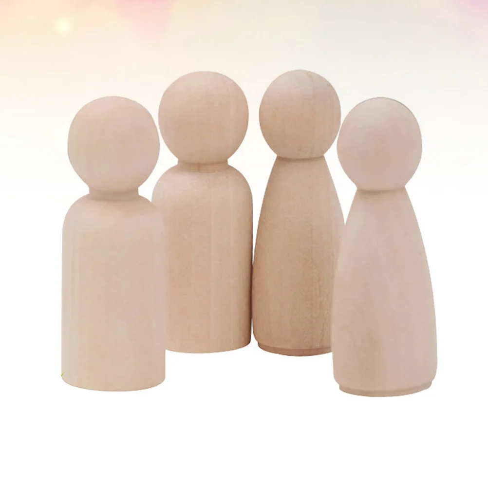 

20pcs diy Wooden Puppets Unfinished Crafts Kids Wooden People Natural Wood Paint Decorative Ornaments Handicraft For Students
