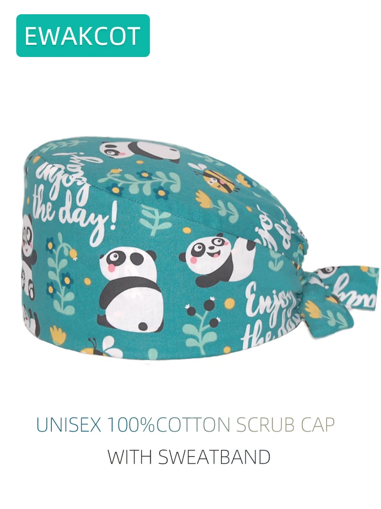 Casquette chirurgicale de travail de beauté pour hommes et femmes, chapeau de travail de laboratoire, soins infirmiers, Scrdecentraps de dessin animé, casquette imprimée Krasnoise, travail d'agence de toilettage pour animaux de compagnie, nouveau