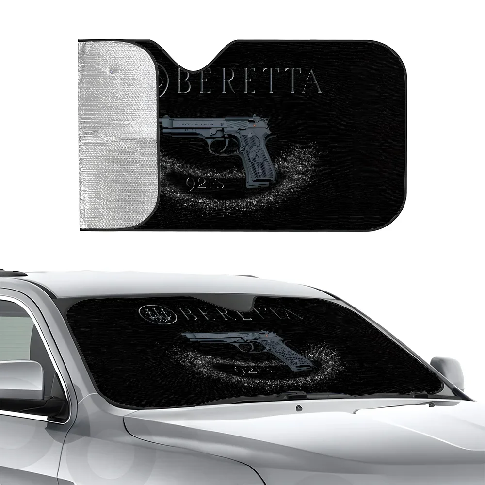 

Gun B-BerettaES Car SunSha Heat-insulating Aluminum Film Windshield Sunshas UV Rays Blocks Car Sun Visor Protector