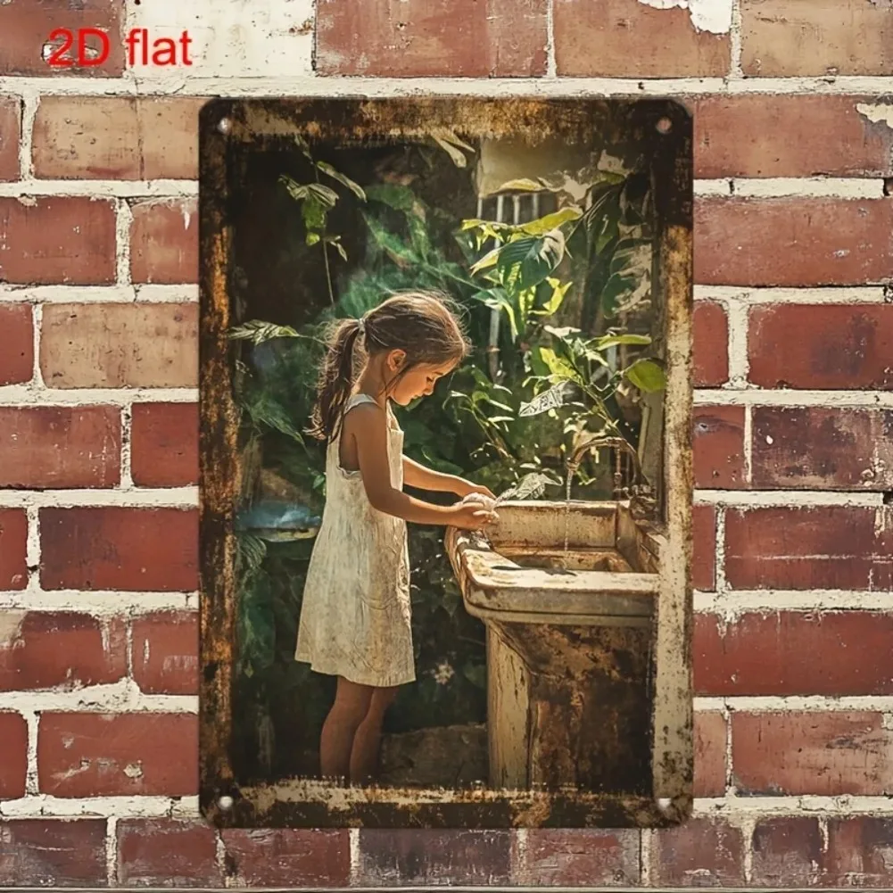 Charming Garden Scenes Wall Decor - 2D Flat Design | Vintage Art Style | Ideal for Indoor & Outdoor Home & Office