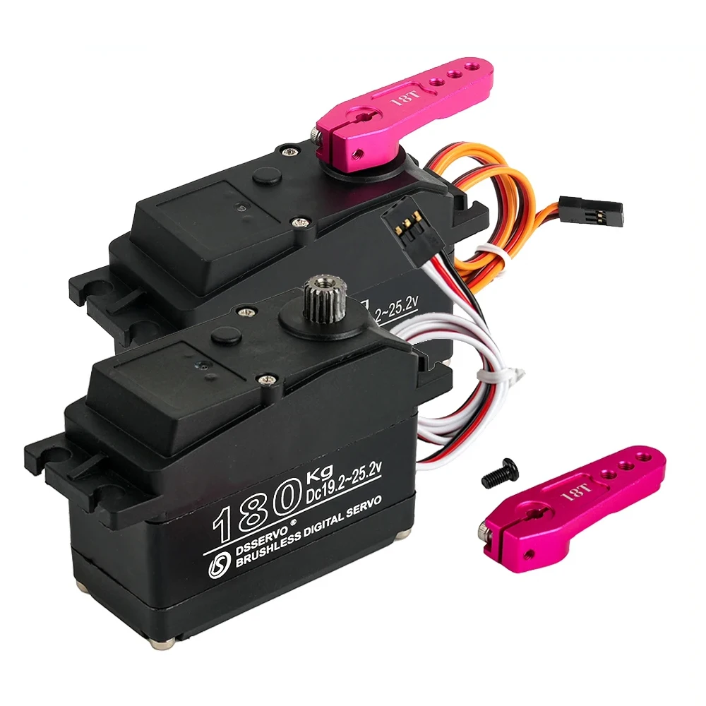 BLS51180-24V 180KG 메탈 디지털 서보 9.6-12.6v 고토크 18T 로커 암 포함 1:5 RC카/바하카 로봇 암에 적합