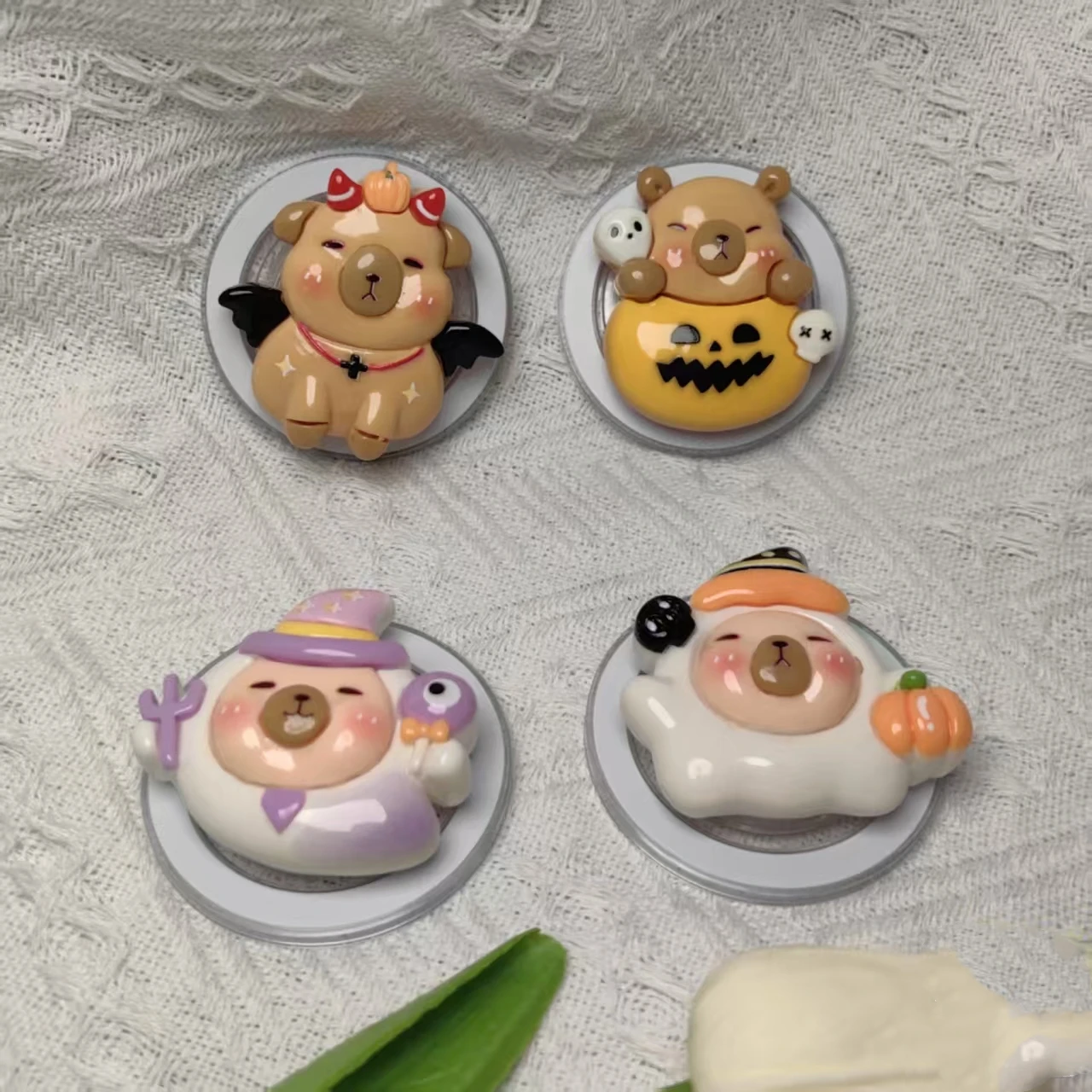 Supporto magnetico fantasma di Halloween per supporto pieghevole universale Smart Tok Magsafe per presa Tok con impugnatura per capibara zucca 3D per iPhone