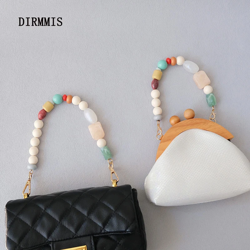 

New Woman Bag Accessory Strap Candy Resin Beaded Handcrafted Wristband Acrylic Bag Chains Women Replacement Bag Handle Chain