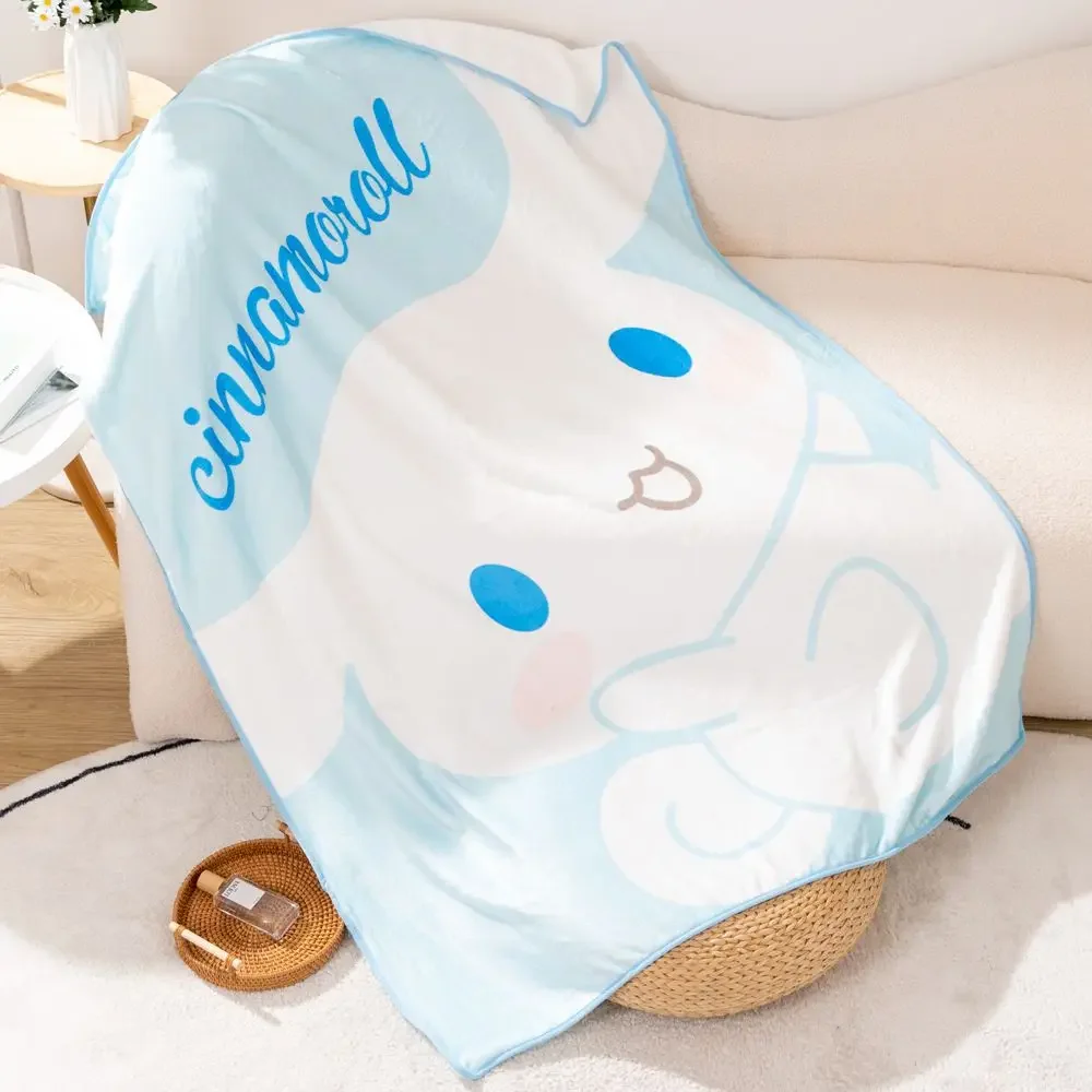 Sanrio hello kitty cartoon flannel blanket boy girl warm nap blanket office air conditioning kuromi quilt leisure comforter