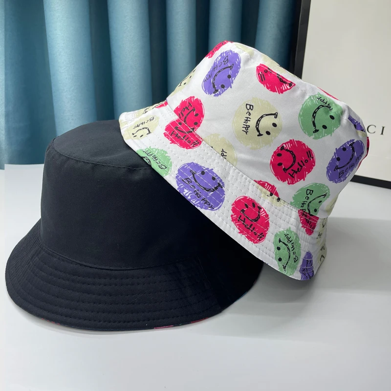 2024 New Bucket Hats Letter Embroidered Double-sided Fisherman Hat High quality Solid Outdoor Sunscreen women men Bucket Hat