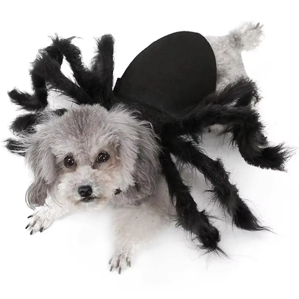 Arnés Creativo de Araña para Mascotas, Disfraz de Araña Peluda para Perro, Disfraz de Halloween Ligero y Usable para Mascotas