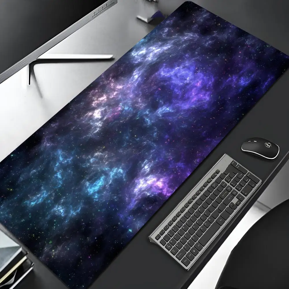 Imagem -04 - Galaxy Gaming Mouse Pad Borda de Bloqueio Grande Office Computer Gamer Grande Arte de Borracha Mousepad Laptop Desk Mat