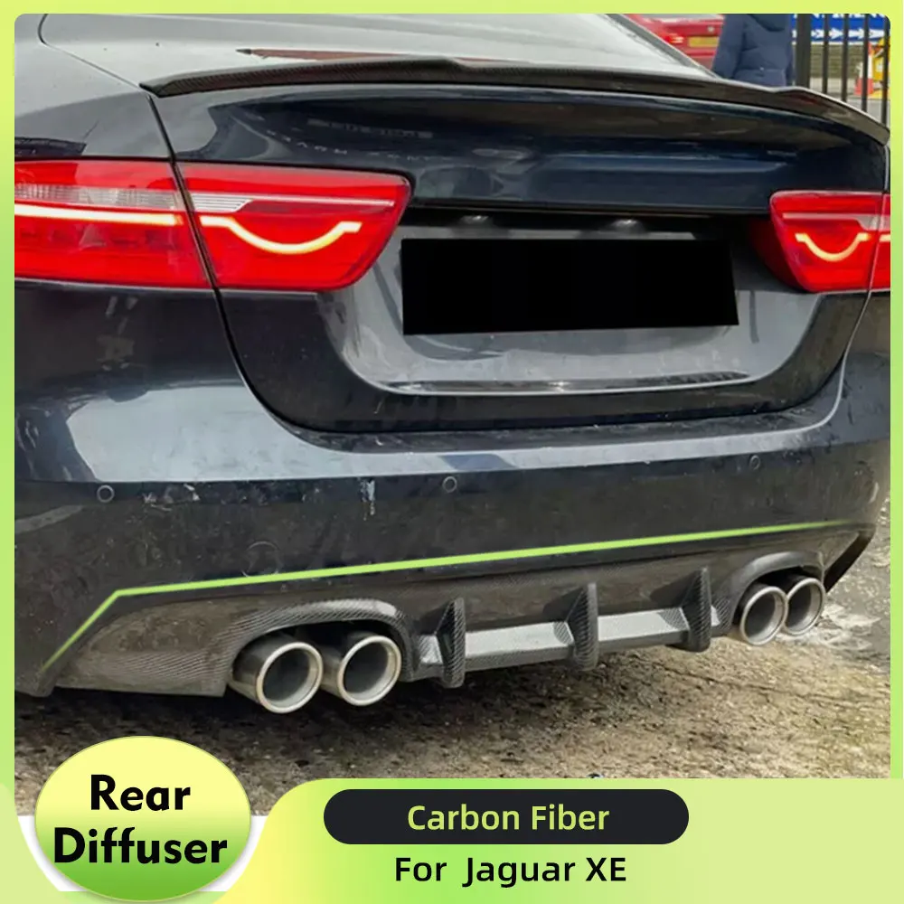 

Carbon Fiber Car Rear Bumper Lip Diffuser Spoiler for Jaguar XE Sedan 4-Door 2015 2016 2017 FRP Rear Bumper Lip Guard Spoiler