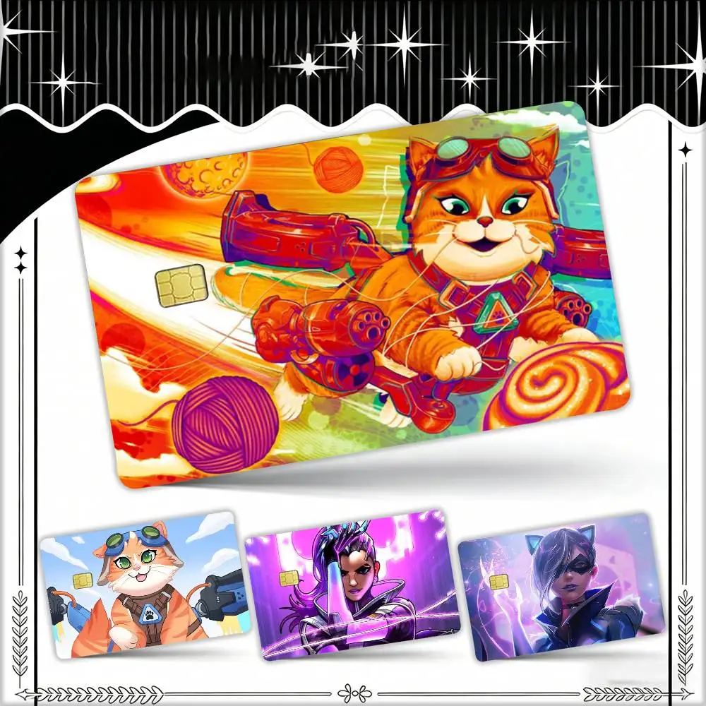 

game Jetpack Cat Sombra Overwatch Waterproof Film Skin Cover Credit Card Stickers Debit Front Bank Bus Pass