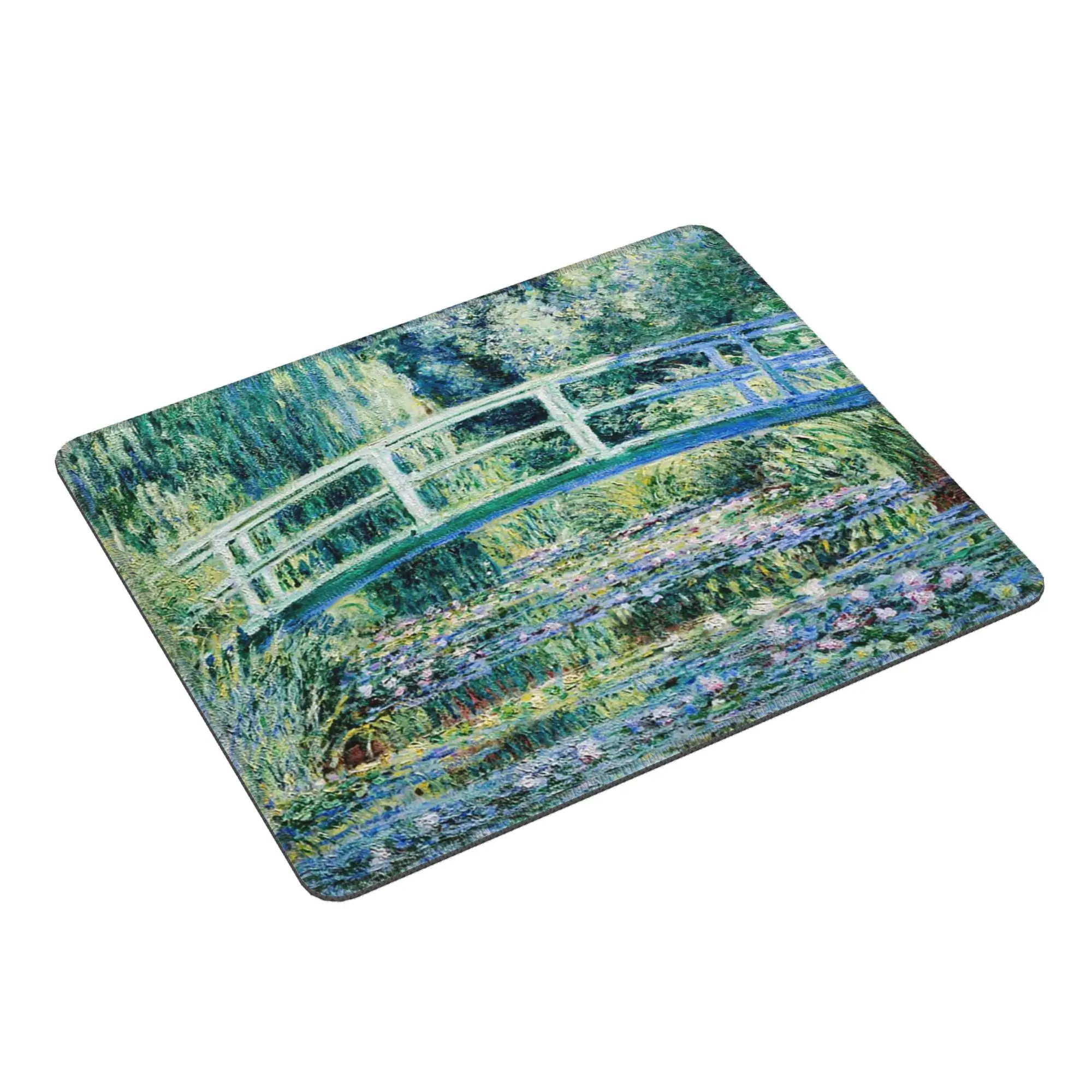 Monet Bridge And Willow River Scene Mouse Pad Computer Keyboard Mouse Mat Gaming Laptop Desk Mat Office Accessories Table Mats