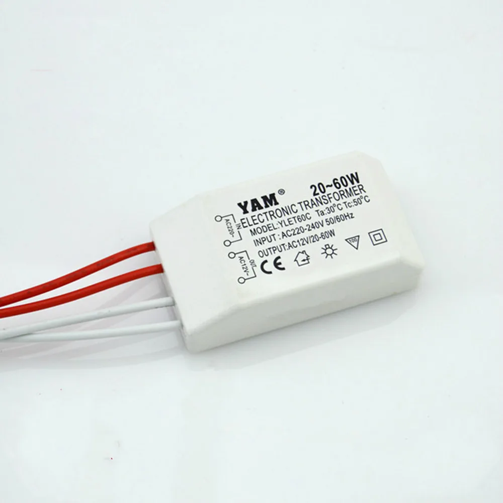 Voltage transformer 220V to AC 12V Electronic Transformer Voltage Converter 20-60W  Halogen Light  Driver Power Supply