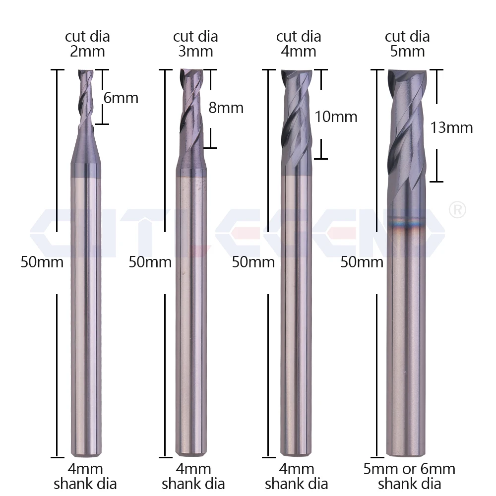 Milling Cutter Hrc50 Endmill Alloy Tungsten Steel Cnc Maching CUTLEGEND Top Milling Machine Tools For Steel 1.0mm-12.0mm