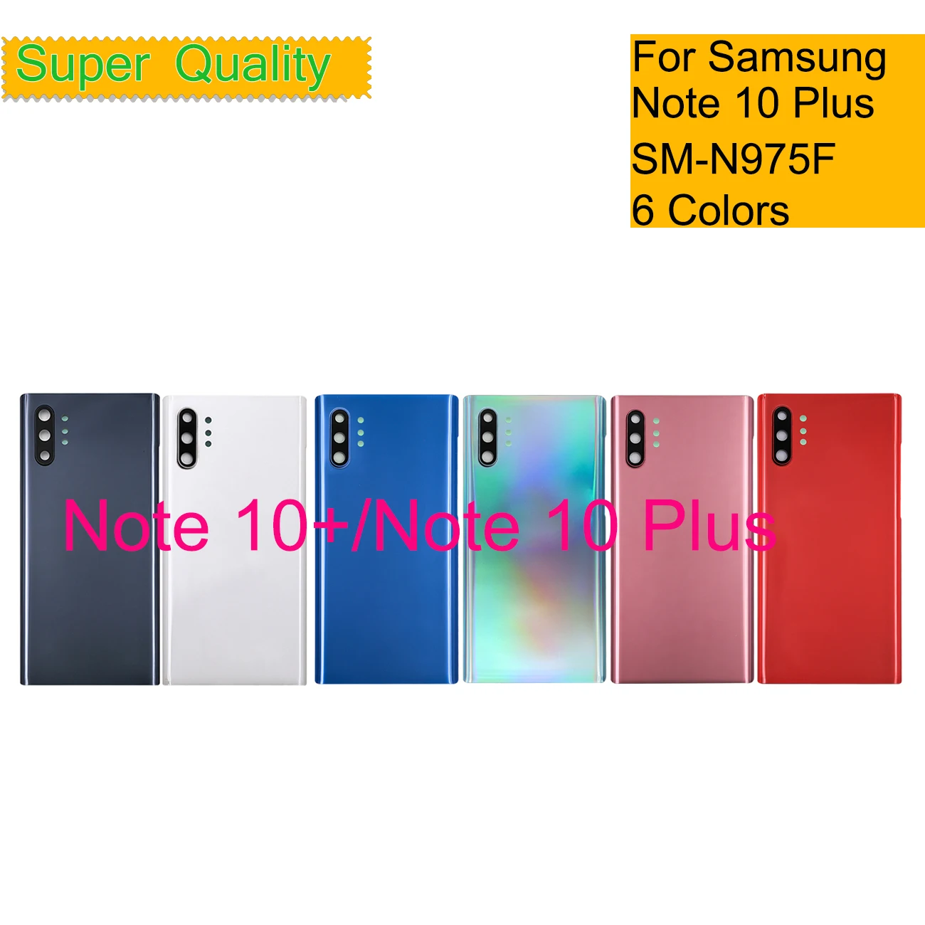 10Pcs/Lot For Samsung Galaxy Note 10 Plus N975 Battery Cover Back Housing Door Rear Case Note 10+ Chassis Shell With Camera Lens