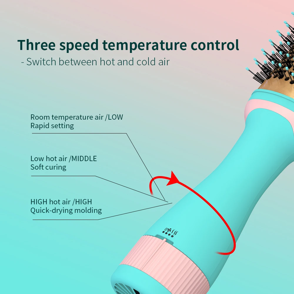 جديد وصول المهنية البيضاوي الشكل فرشاة الهواء الساخن مخصص اللون/شعار تفجير مجفف الشعر متعدد الطراز أدوات مختلفة نمط الشعر