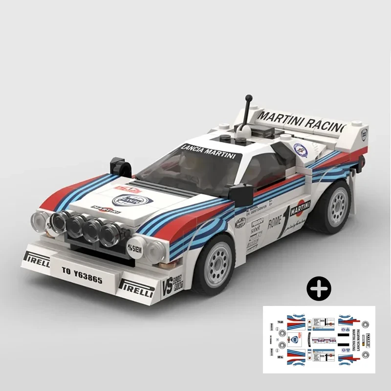 

244 шт. строительные блоки MOC Lancia Rally 037 Martini гонки-победитель Ралли Монте-Карло 1983 игрушечные кирпичи «сделай сам» новогодние праздничные подарки