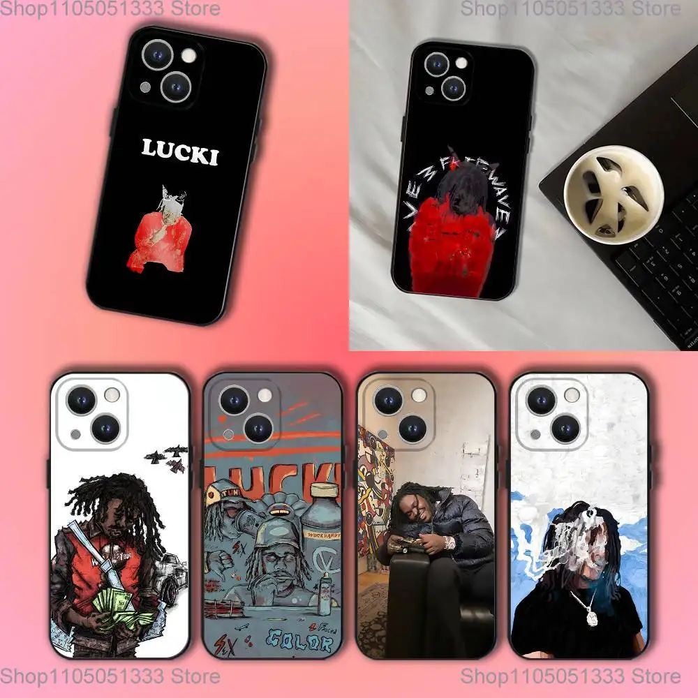 

L-Lucki Rapper Gemini Phone Case For iPhone 17,16,15,14,13,12,11,Pro,XS,Max,XR,Plus,E,SE4,Mini Black Soft Cover