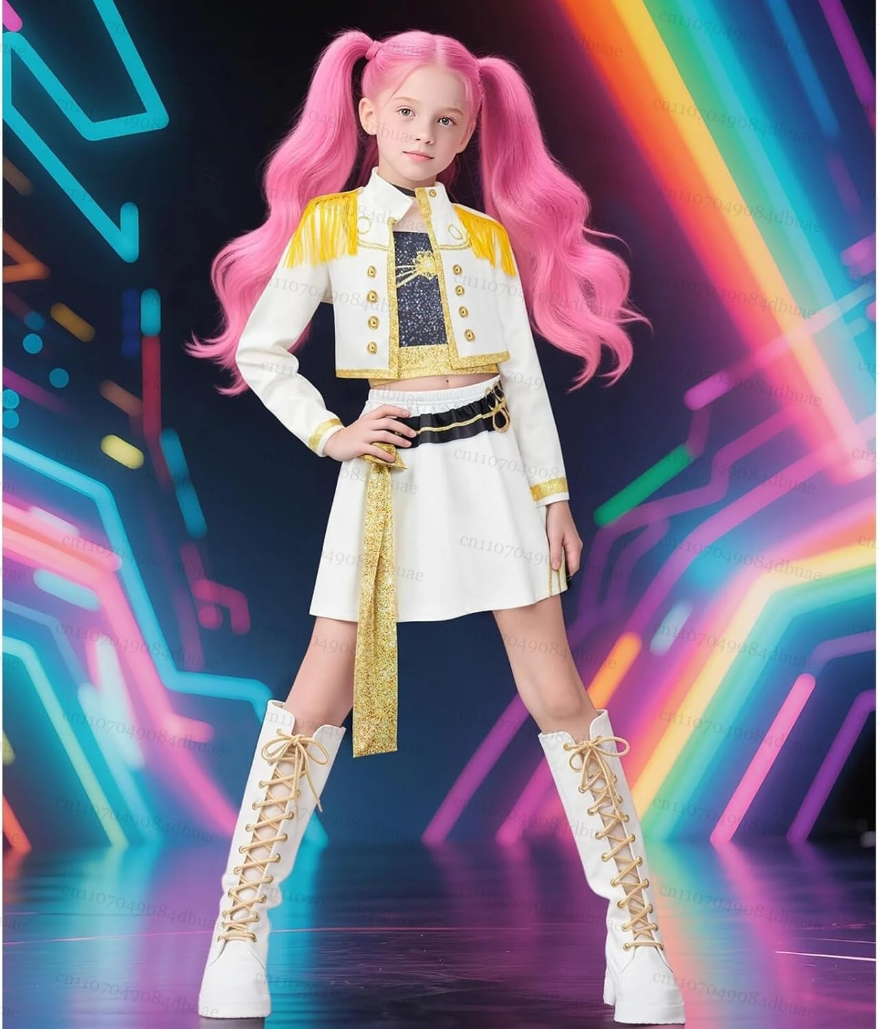 Kostium Demon KPOP, uroczy strój sceniczny, cosplay anime dla dziewczyn, strój na Halloween, występ piosenkarki pop.