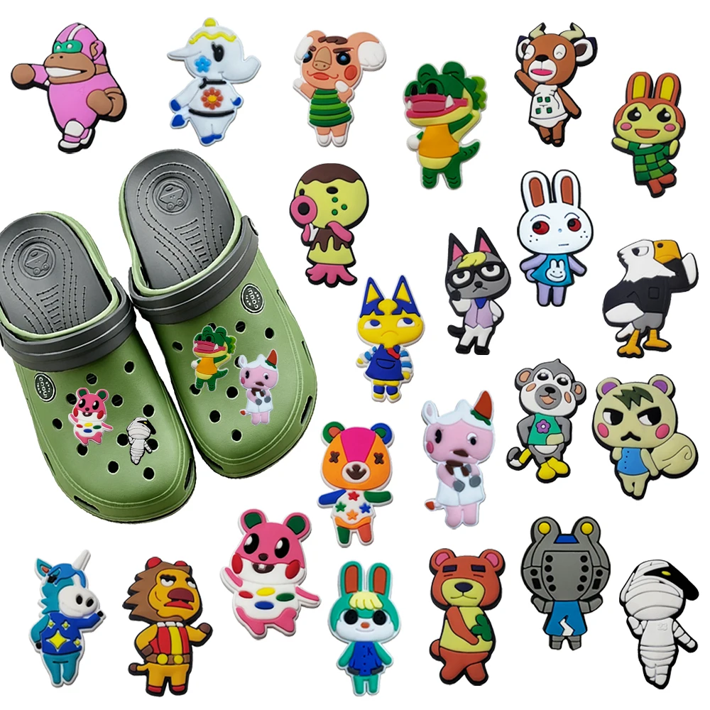 1-100Pcs Hot Toy Cartoon Cute Small Animal Series PVC Shoe Charms Accessories DIY Creativity Sandal Wristbands Party Decorations