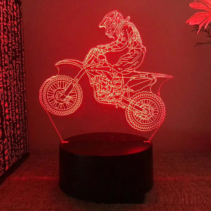 Mountain Racing Motorcycle 3d Led Night Light For Bedroom Fighter Mountain Bike Lava Lamp Children\'s Room Decor Birthday Gift