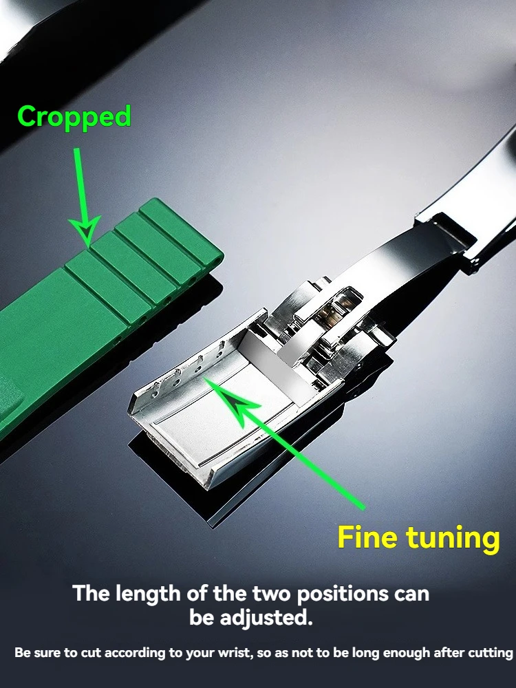 سلس المعادن نهاية رابط منحني نهاية المطاط حزام الساعات اكسسوارات ل TUDOR M79030N حزام 39 مللي متر 41 مللي متر الأسود خليج GMT المنزلق مشبك