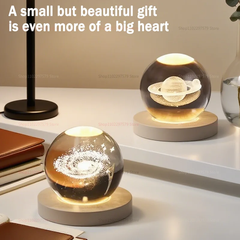 الإبداعية متوهجة كريستال الكرة سطح المكتب زخرفة السماء المرصعة بالنجوم ليلة ضوء حالمة جو هدية عيد ميلاد للأصدقاء ديكور المنزل