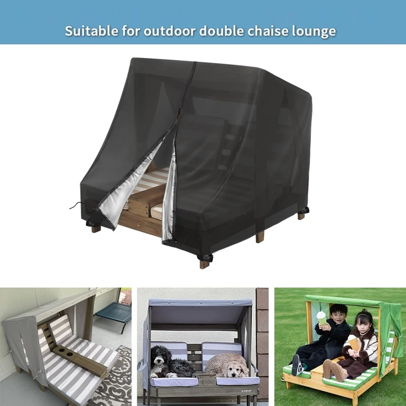 HOT SALE Outdoor Chaise Lounge Cover For Kid Double Chaise Lounge, Waterproof Kids Patio Furniture Set Cover