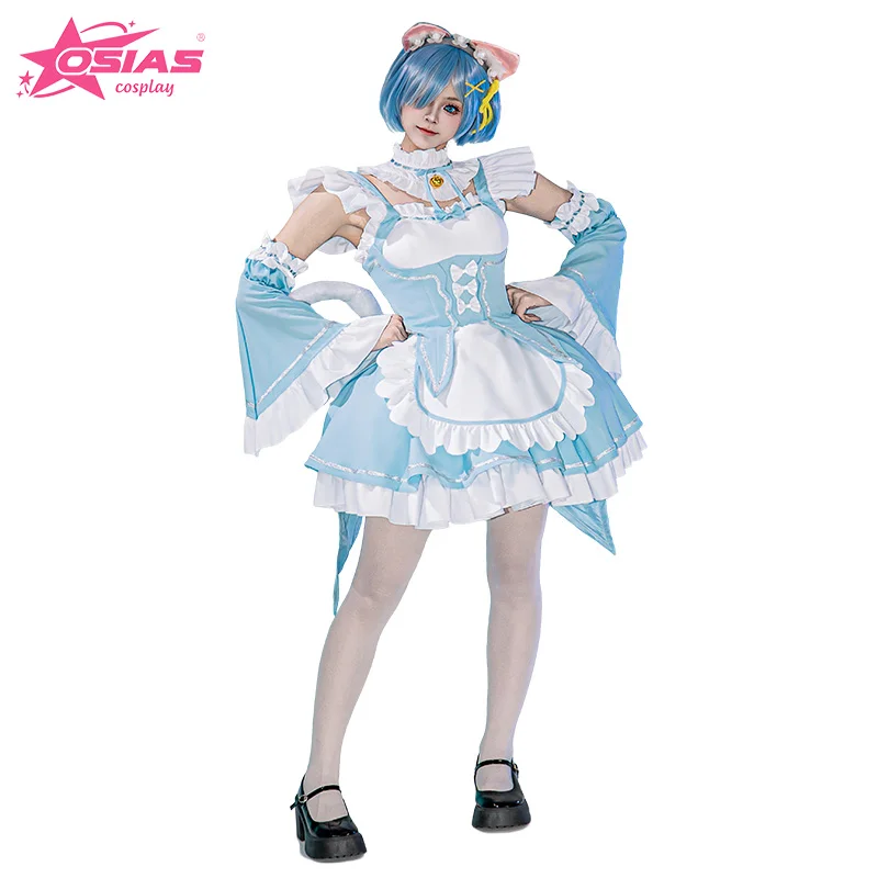 

OSIAS Rem Cosplay Costume Set Rem wig Rem shoes