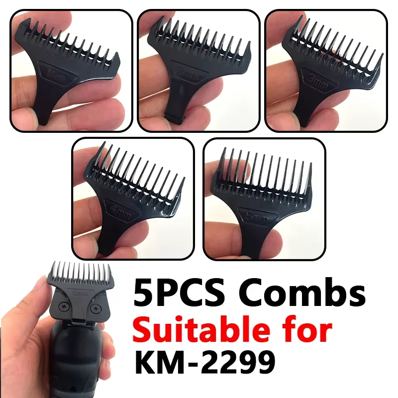 Kemei Hair Trimmer Limit Comb Universal Black Guards Hairdresser Hair Cutting Guide for KM-1931 KM-2299 1 2 3 4 5mm