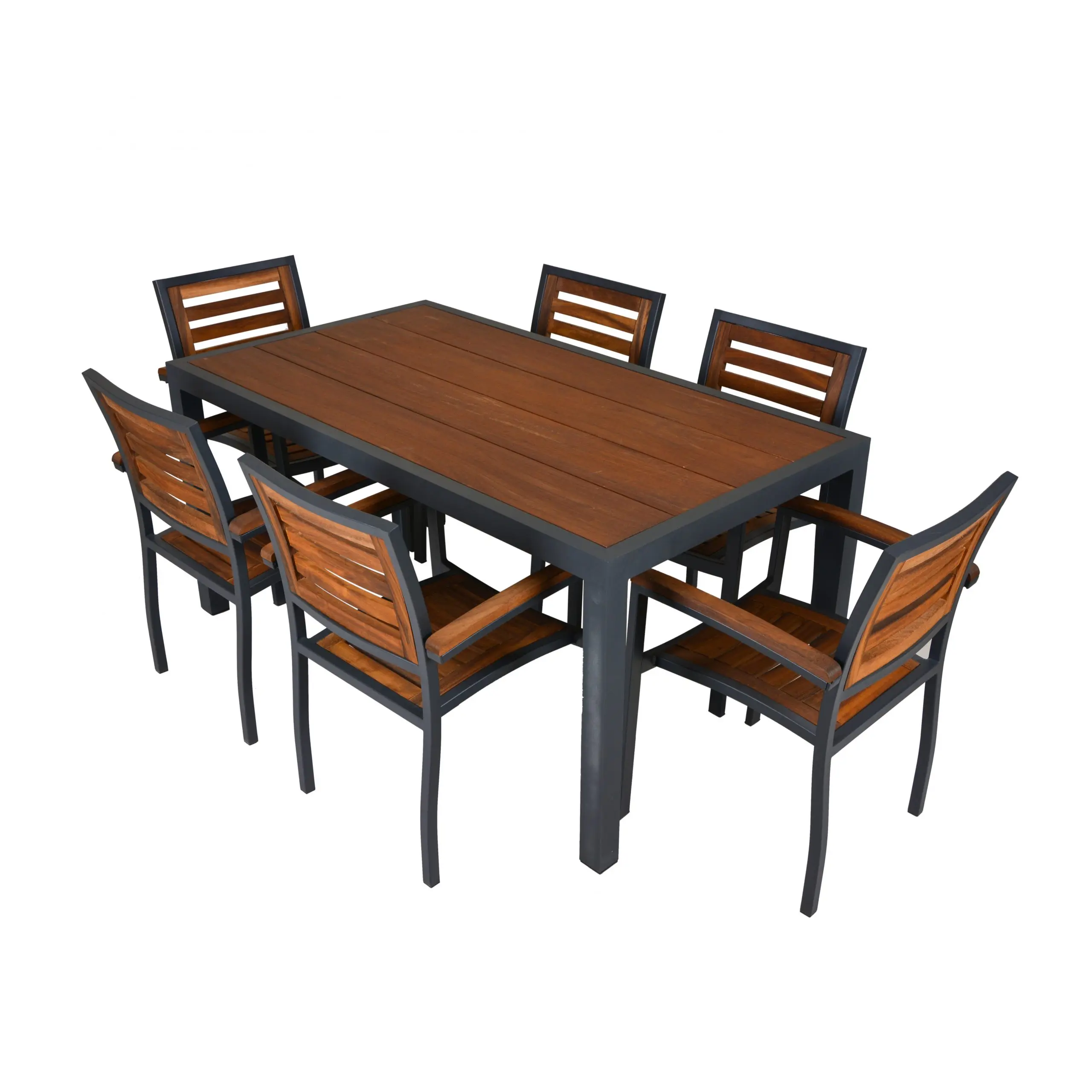 & Top Selling Aluminum Teak Outdoor Table Luxury Patio Garden Cafe Terrace Wood Dining Chair