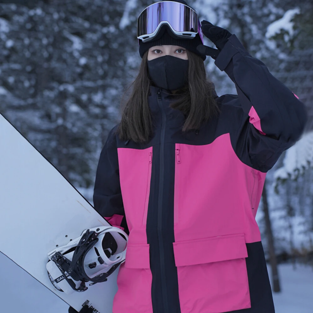 Traje de esquí para mujer, conjunto de chaqueta y pantalones cálidos, chándal de esquí impermeable de 3L, ropa de Snowboard para mujer, disfraz de